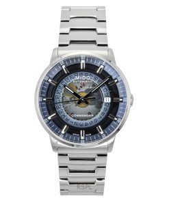 Mido Commander Gradient Stainless Steel Blue Skeleton Dial Automatic M021.407.11.411.01 Men's Watch
