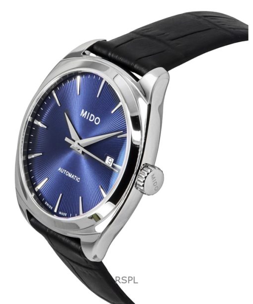 Mido Belluna Royal Gent Black Leather Strap Blue Dial Automatic M024.507.16.041.00 Men's Watch