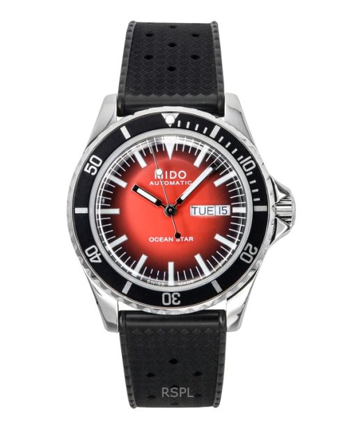 Mido Ocean Star Tribute Gradient Rubber Strap Red Dial Automatic Diver's M026.830.17.421.00 200M Men's Watch
