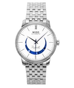 Mido Baroncelli Smiling Moon Stainless Steel White Dial Automatic M027.407.11.010.01 Men's Watch