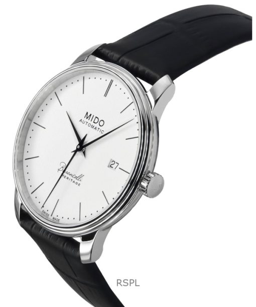 Mido Baroncelli Heritage Leather Strap White Dial Automatic M027.407.16.010.00 Men's Watch