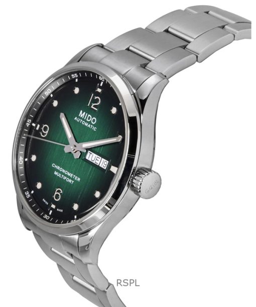 Mido Multifort M Chronometer Stainless Steel Green Dial Automatic M038.431.11.097.00 100M Men's Watch