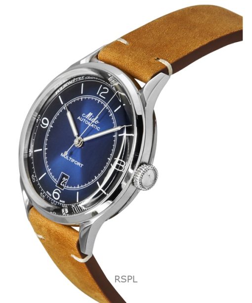 Mido Multifort Patrimony Leather Strap Blue Dial Automatic M040.407.16.040.00 Men's Watch