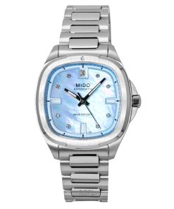 Mido Multifort TV 35 Diamonds Accents Blue Mother Of Pearl Dial Automatic M049.307.11.136.00 100M Women's Watch