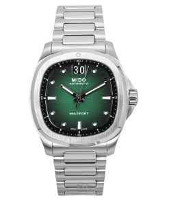 Mido Multifort TV Big Date Stainless Steel Green Dial Automatic M049.526.11.091.00 100M Men's Watch