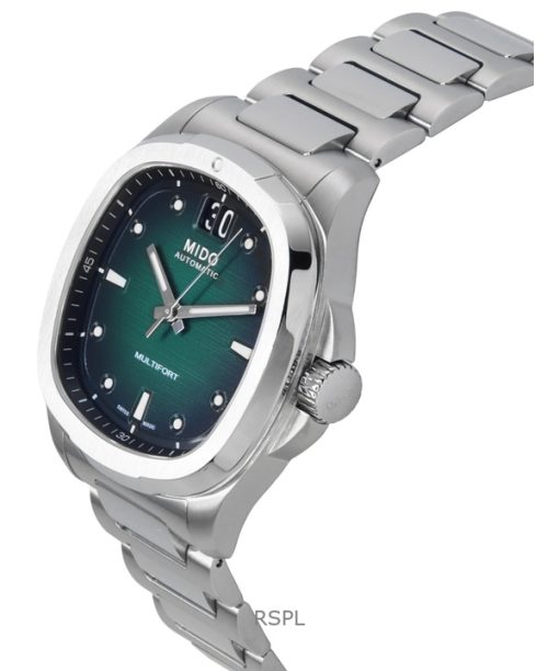 Mido Multifort TV Big Date Stainless Steel Green Dial Automatic M049.526.11.091.00 100M Men's Watch