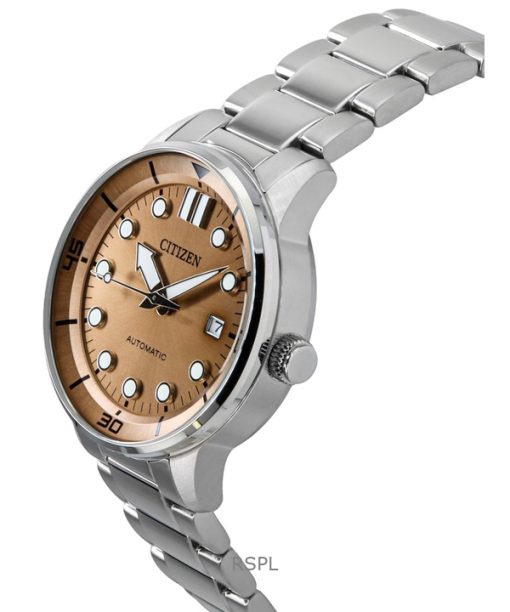 Citizen Stainless Steel Bronze Dial Automatic NJ0191-83X 100M Men's Watch