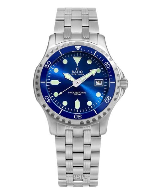 Ratio FreeDiver Professional Sapphire Blue Sunray 다이얼 쿼츠 RTF007 200M 남성용 시계