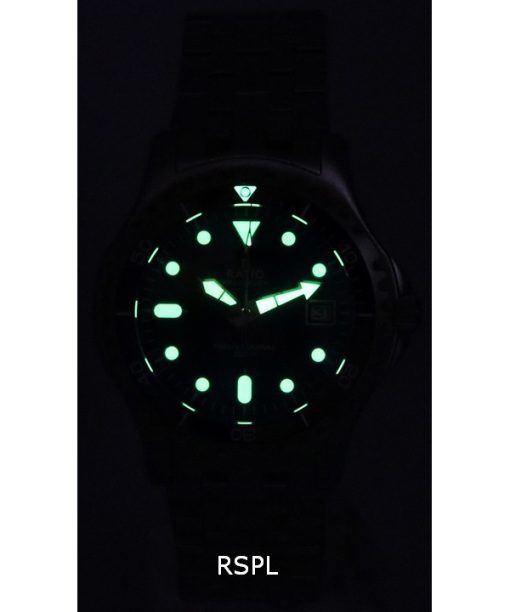 Ratio FreeDiver Professional Sapphire Blue Sunray 다이얼 쿼츠 RTF007 200M 남성용 시계