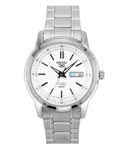 Seiko 5 Stainless Steel Silver Dial 21 Jewels Automatic SNKM83J1 Men's Watch