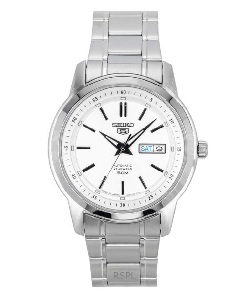 Seiko 5 Stainless Steel Silver Dial 21 Jewels Automatic SNKM83J1 Men's Watch