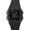 Casio 디지털 블랙 듀얼 타임 레진 스트랩 쿼츠 W-800H-1BV 100M 남성용 시계