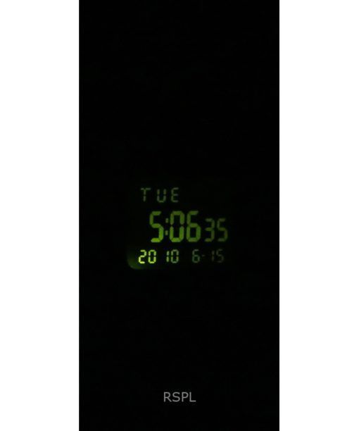 Casio 디지털 블랙 듀얼 타임 레진 스트랩 쿼츠 W-800H-1BV 100M 남성용 시계