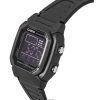 Casio 디지털 블랙 듀얼 타임 레진 스트랩 쿼츠 W-800H-1BV 100M 남성용 시계