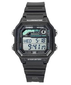 Casio 표준 디지털 레진 스트랩 그레이 쿼츠 WS-1600H-8AV 100M 남성용 시계