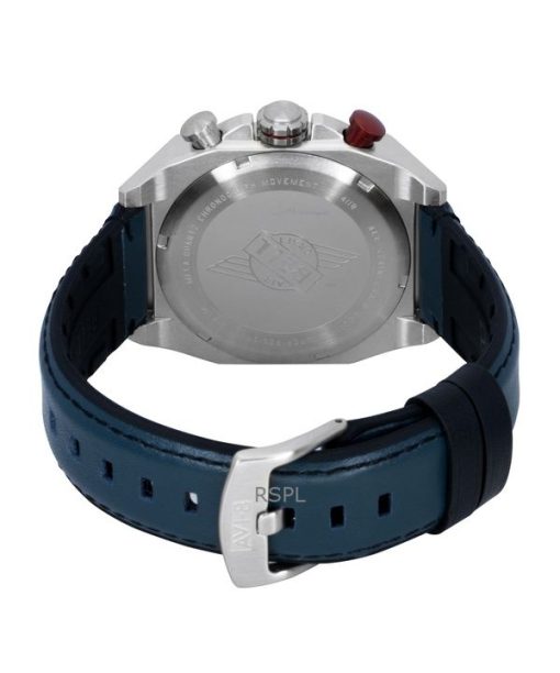 AVI-8 Bell X-1 마크버스터 크로노그래프 에비에이션 블루 러버 스트랩 블루 다이얼 쿼츠 AV-4118-01 남성용 시계