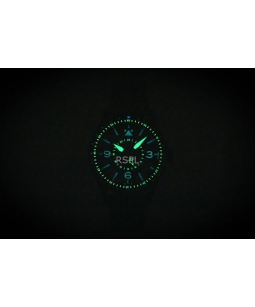 AVI-8 플라이보이 에어마스터 GMT 가죽 스트랩 그레이 다이얼 오토매틱 AV-4128-05 남성용 시계