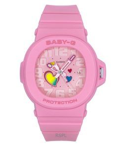 카시오 베이비-G 아날로그 플레이풀 하트 시리즈 핑크 다이얼 쿼츠 BGA-10-4A 100M 여성용 시계