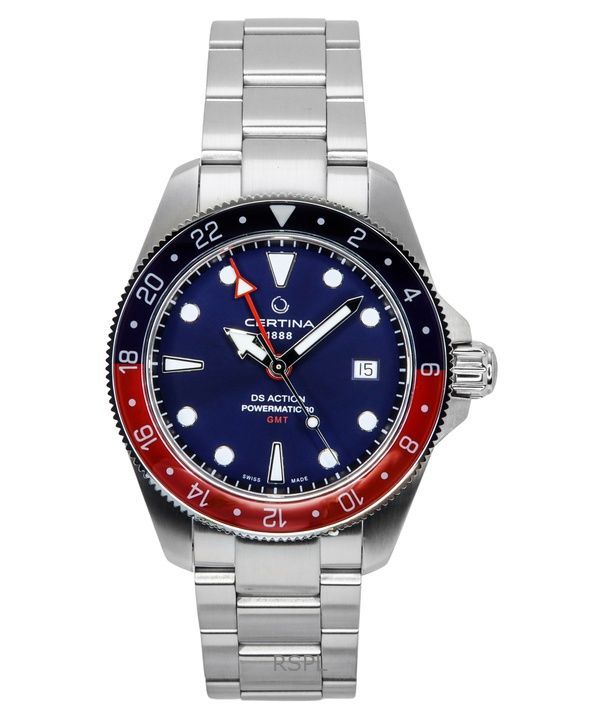 Certina DS Action GMT 스테인리스 스틸 블루 다이얼 오토매틱 다이버 C032.929.11.041.00 200M 남성용 시계