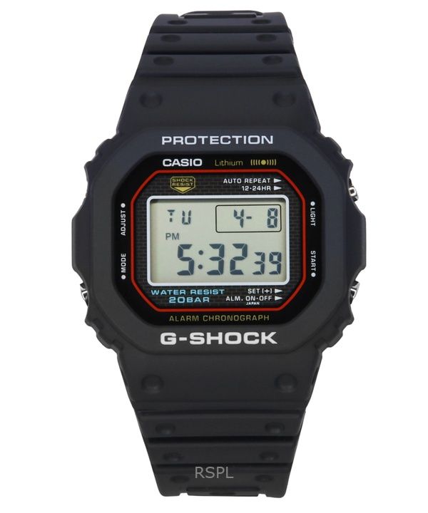 카시오 G-Shock 디지털, 최초의 G-Shock 쿼츠 DW-5000R-1A 200M 남성용 시계의 오리지널 디자인 재현