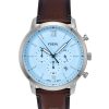 Fossil Neutra 크로노그래프 가죽 스트랩 블루 선레이 다이얼 쿼츠 FS6109 남성용 시계
