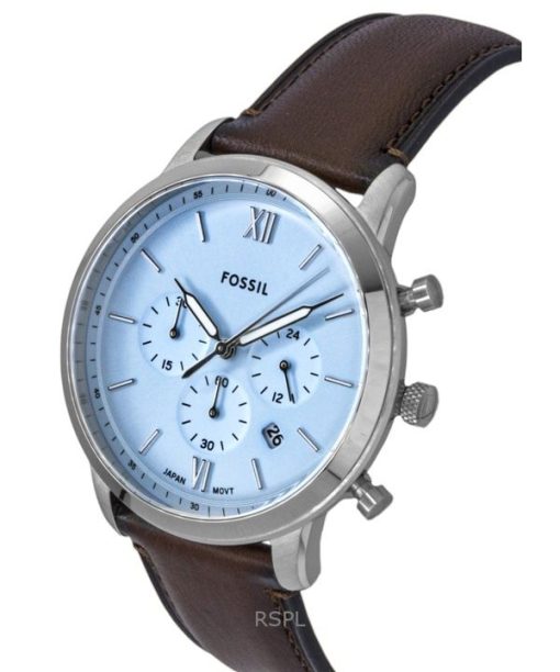 Fossil Neutra 크로노그래프 가죽 스트랩 블루 선레이 다이얼 쿼츠 FS6109 남성용 시계