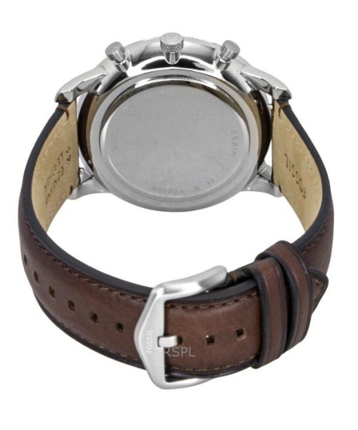 Fossil Neutra 크로노그래프 가죽 스트랩 블루 선레이 다이얼 쿼츠 FS6109 남성용 시계