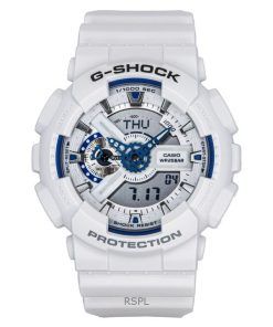 카시오 G-Shock 아날로그 디지털 레진 스트랩 화이트 다이얼 쿼츠 GA-110HDS-7A 200M 남성용 시계
