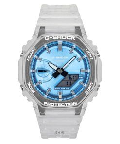 카시오 G-Shock 아날로그 디지털 레진 스트랩 블루 다이얼 쿼츠 GA-2100BM-7A2 200M 유니섹스 시계