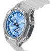 카시오 G-Shock 아날로그 디지털 레진 스트랩 블루 다이얼 쿼츠 GA-2100BM-7A2 200M 유니섹스 시계