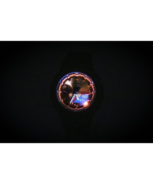 카시오 G-Shock 아날로그 디지털 레진 스트랩 오렌지 다이얼 쿼츠 GA-2100FLS-8A4 200M 남성용 시계