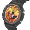 카시오 G-Shock 아날로그 디지털 레진 스트랩 오렌지 다이얼 쿼츠 GA-2100FLS-8A4 200M 남성용 시계