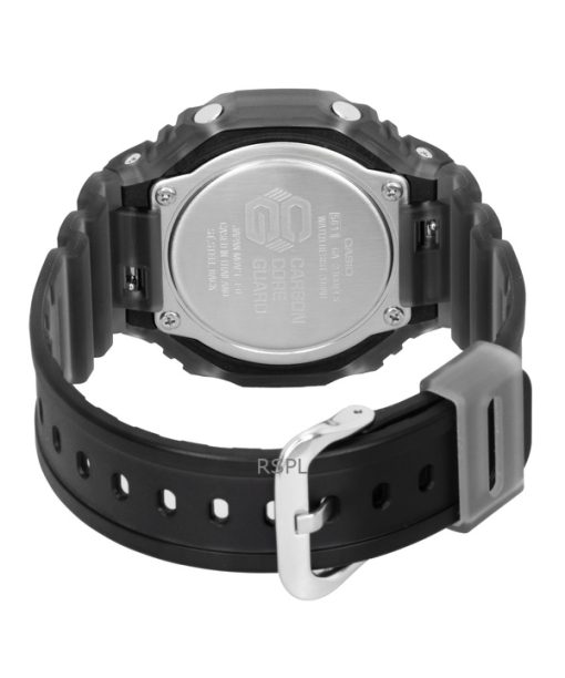 카시오 G-Shock 아날로그 디지털 레진 스트랩 오렌지 다이얼 쿼츠 GA-2100FLS-8A4 200M 남성용 시계