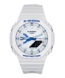 카시오 G-Shock 아날로그 디지털 레진 스트랩 화이트 다이얼 쿼츠 GA-2100HDS-7A1 200M 남성용 시계