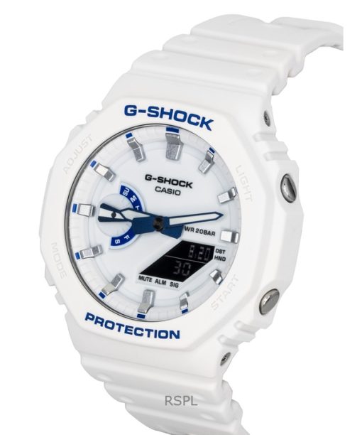 카시오 G-Shock 아날로그 디지털 레진 스트랩 화이트 다이얼 쿼츠 GA-2100HDS-7A1 200M 남성용 시계