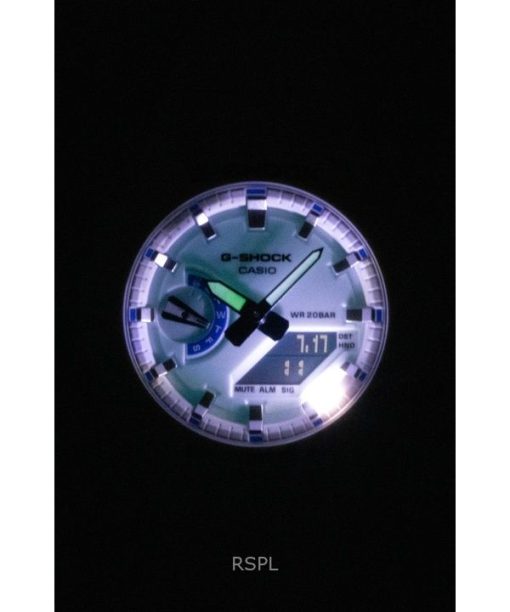 카시오 G-Shock 아날로그 디지털 레진 스트랩 화이트 다이얼 쿼츠 GA-2100HDS-7A 200M 남성용 시계