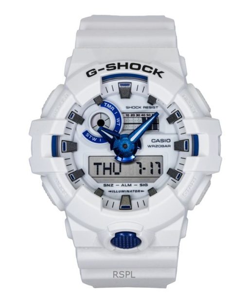 카시오 G-Shock 아날로그 디지털 레진 스트랩 화이트 다이얼 쿼츠 GA-700HDS-7A 200M 남성용 시계