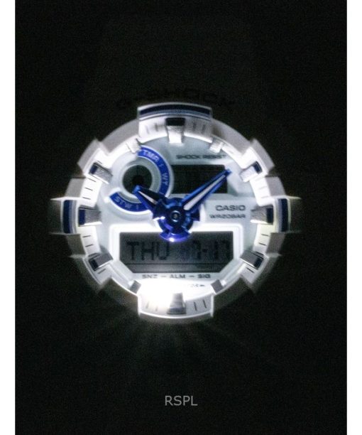 카시오 G-Shock 아날로그 디지털 레진 스트랩 화이트 다이얼 쿼츠 GA-700HDS-7A 200M 남성용 시계