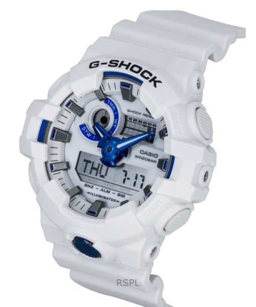 카시오 G-Shock 아날로그 디지털 레진 스트랩 화이트 다이얼 쿼츠 GA-700HDS-7A 200M 남성용 시계