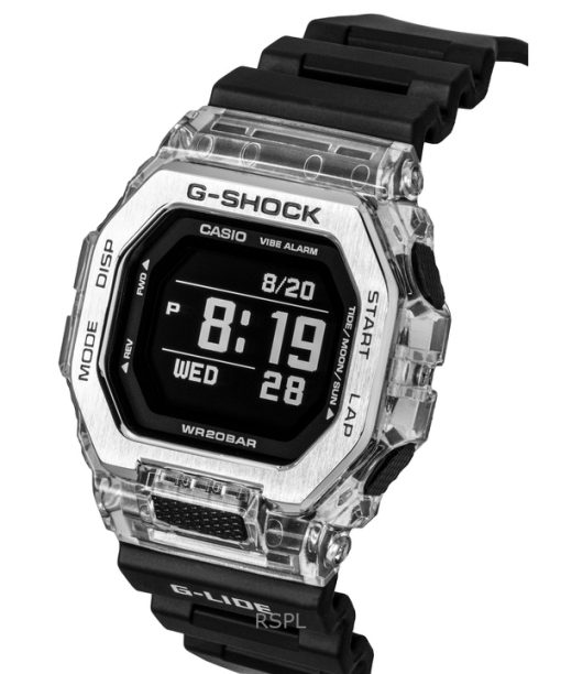 카시오 G-Shock G-Lide 디지털 스마트폰 링크 레진 스트랩 쿼츠 GBX-100S-1 200M 유니섹스 시계
