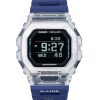 카시오 G-Shock G-Lide 디지털 스마트폰 링크 블루 레진 스트랩 쿼츠 GBX-100S-2 200M 유니섹스 시계