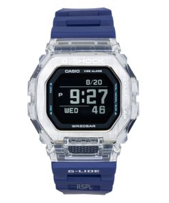 카시오 G-Shock G-Lide 디지털 스마트폰 링크 블루 레진 스트랩 쿼츠 GBX-100S-2 200M 유니섹스 시계