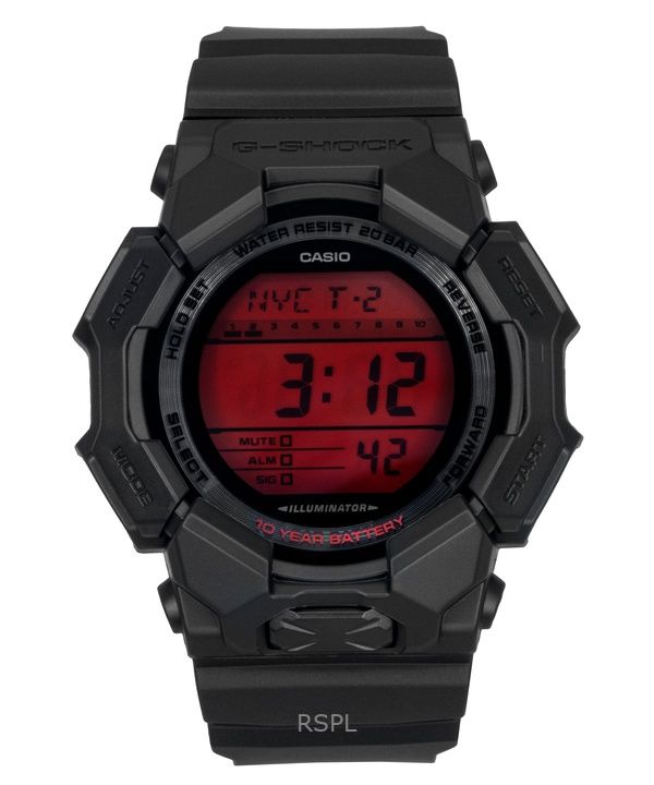 카시오 G-Shock 디지털 레진 스트랩 쿼츠 GD-010BBR-1 200M 남성용 시계