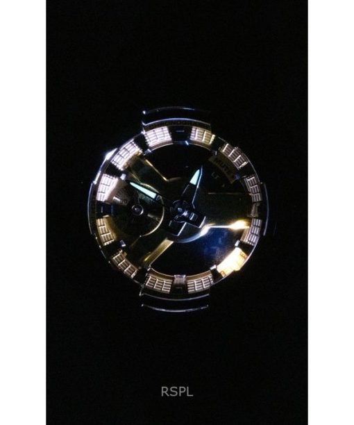 카시오 G-Shock 아날로그 디지털 스테인리스 스틸 골드 다이얼 쿼츠 GM-110BD-1A9 200M 남성용 시계