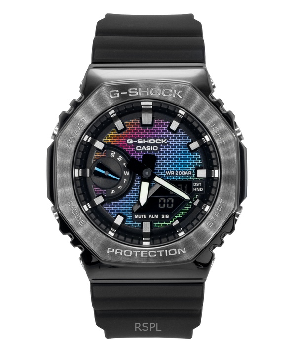 카시오 G-Shock G-Steel 아날로그 디지털 바이오 기반 레진 스트랩 멀티컬러 다이얼 쿼츠 GM-2100BRW-1A 200M 남성용 시계