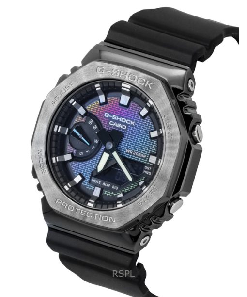 카시오 G-Shock G-Steel 아날로그 디지털 바이오 기반 레진 스트랩 멀티컬러 다이얼 쿼츠 GM-2100BRW-1A 200M 남성용 시계