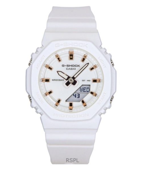 카시오 G-Shock 아날로그 디지털 바이오 기반 레진 스트랩 화이트 다이얼 쿼츠 GMA-P2100M-7A 200M 여성용 시계