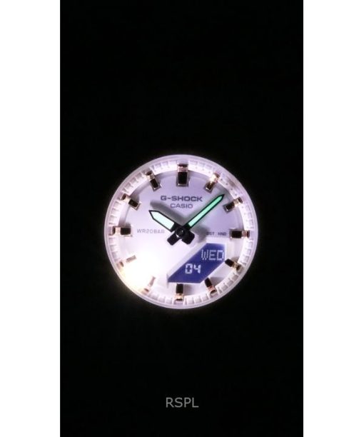카시오 G-Shock 아날로그 디지털 바이오 기반 레진 스트랩 화이트 다이얼 쿼츠 GMA-P2100M-7A 200M 여성용 시계