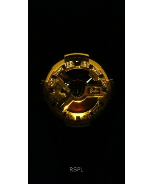 카시오 G-Shock 아날로그 디지털 바비 콜라보레이션 바이오 기반 수지 핑크 다이얼 쿼츠 GMA-S110BE-4A 200M 여성용 시계