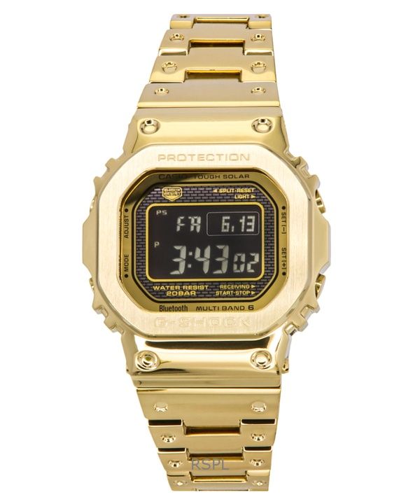카시오 G-Shock 풀 메탈 디지털 스마트폰 링크 스테인리스 스틸 솔라 GMW-B5000GD-9 200M 남성용 시계
